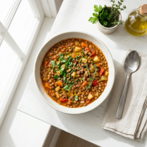 Cazuela de lentejas con carne